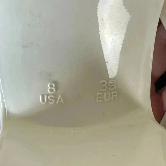 Jeffrey Campbell Platform Bubblegum Mule Sandals Cream Shiny Size 8 - Picture 9 of 11